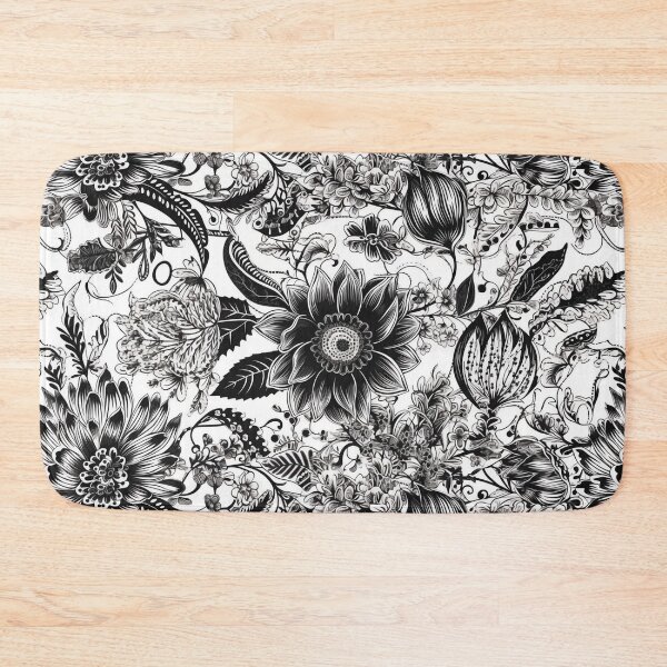 Item preview, Boho Bloom Black and White Floral Pattern Classic Flowers  designed and sold by iPaint Airbrush Studio.