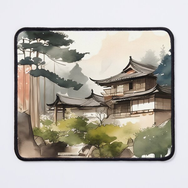 Item preview, Japanese-style Watercolour Landscape; Perfect gift for nature lovers; Ideal for Japanese nature art for home décor designed and sold by erzypher.
