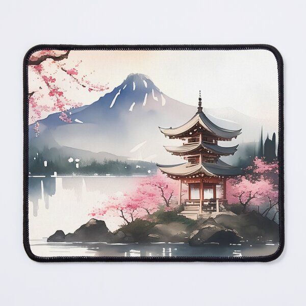 Item preview, Japanese-style Watercolour Landscape; Perfect gift for nature lovers; Ideal for Japanese nature art for home décor designed and sold by erzypher.