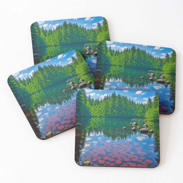 Item preview, Tranquil Lake Nestled In A Lush Forest Of Towering Trees Ai Generated Art designed and sold by AiGens.
