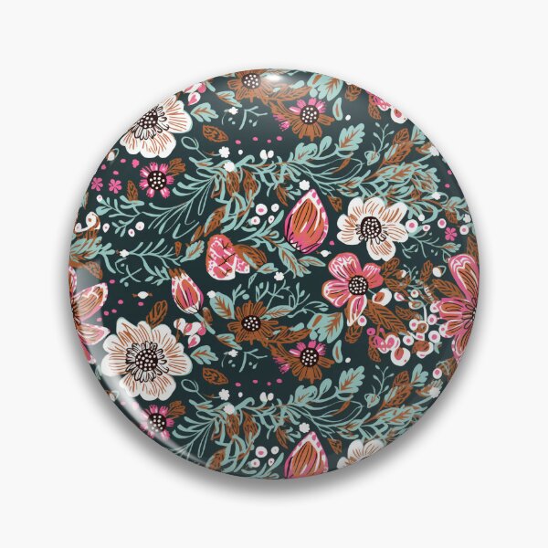 Item preview, Boho Blooms Teal Floral Pattern Colorful Vintage Pink Flowers A Line Dress Boho Home Decor  designed and sold by iPaint Airbrush Studio.