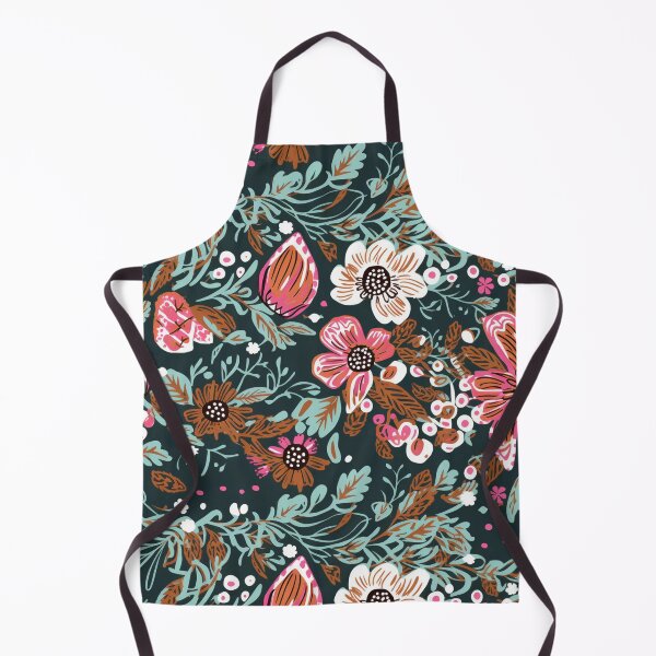 Item preview, Boho Blooms Teal Floral Pattern Colorful Vintage Pink Flowers A Line Dress Boho Home Decor  designed and sold by iPaint Airbrush Studio.