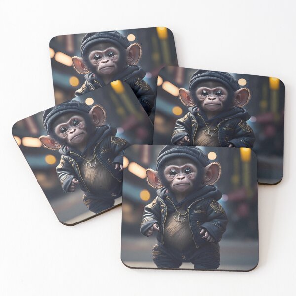 Item preview, A cute and naughty bay monkey is waiting for you to take it home at a corner of the city designed and sold by SurrealAnimals.