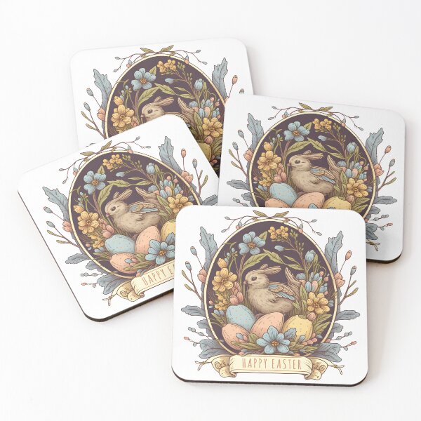 Item preview, Happy Easter Cute Magic Bird Floral Vintage Painted Egg Easter designed and sold by SecretDicer.