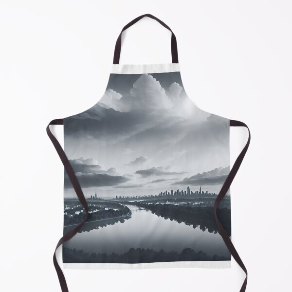 Item preview, A Dreamy Monochromatic Illustration Of A City Skyline With Rolling Clouds On The Horizon, Creating A Serene Atmosphere Ai Generated Art designed and sold by AiGens.
