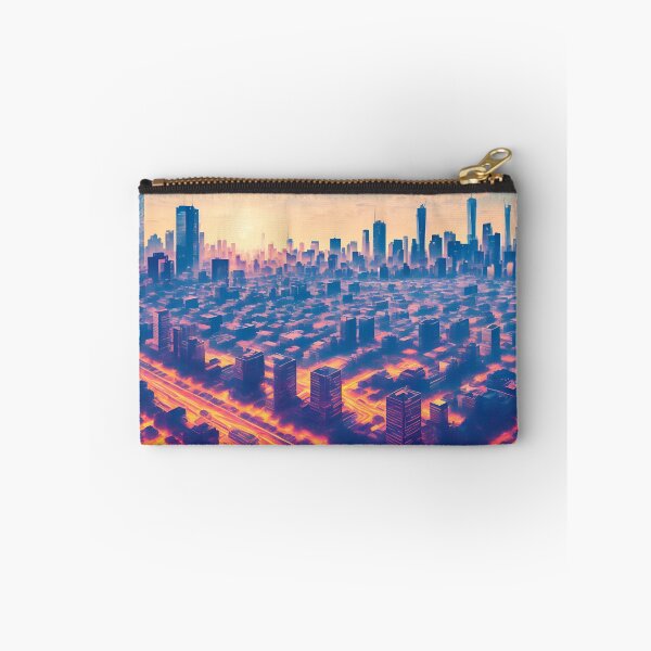 Item preview, A Vibrant Monochromatic City Skyline Illustration With Bright Sunlight Shining In The Sky, Creating A Lively And Energetic Atmosphere Ai Generated Art designed and sold by AiGens.