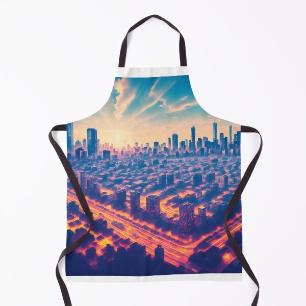 Item preview, A Vibrant Monochromatic City Skyline Illustration With Bright Sunlight Shining In The Sky, Creating A Lively And Energetic Atmosphere Ai Generated Art designed and sold by AiGens.