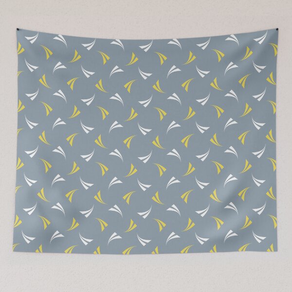 Item preview, Flying yellow bow elements on gray background designed and sold by Vektoria.