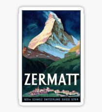 Vintage Zermatt Swizerland Matterhorn Travel Sticker