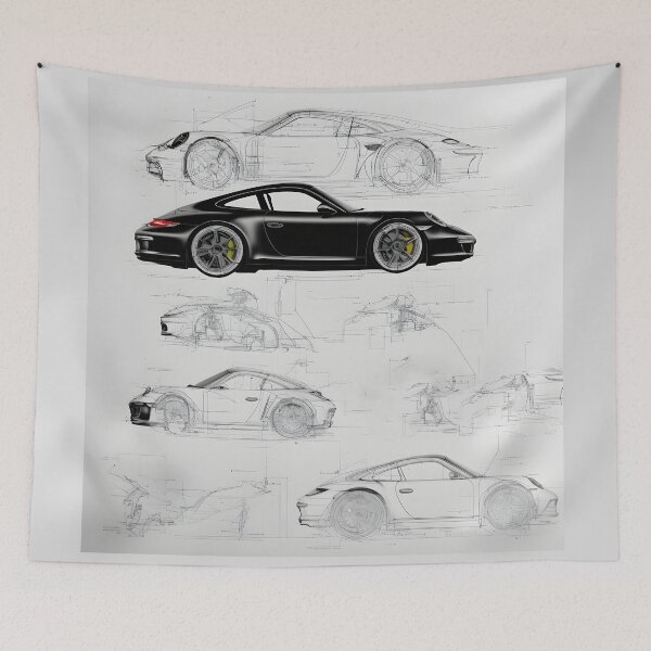 Artikelvorschau, Porsche 911 drawing entworfen und verkauft von imaigine.