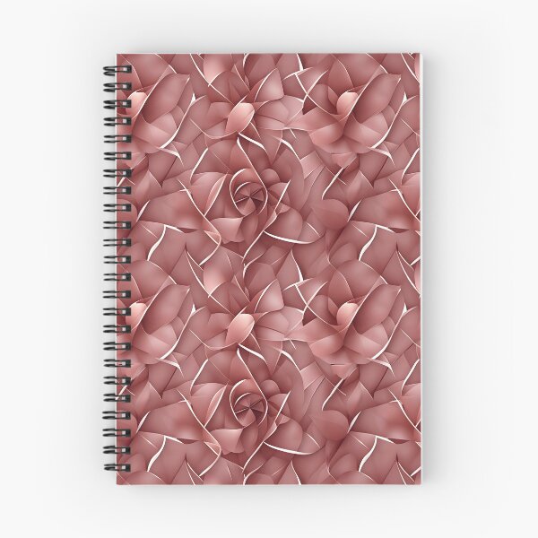 Aperçu de l'œuvre Motif abstrait de style origami monochromatique dans la famille rose, fleurs enroulées, roses, rose foncé à saumon créée et vendue par Hanlar.