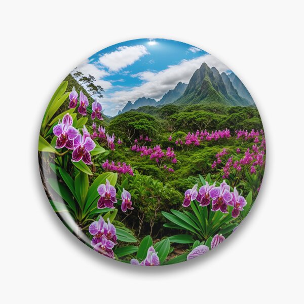 Item preview, A Paradise Of Rare Plants, Including Orchids, Basking In The Sunlight Ai Generated Art designed and sold by AiGens.