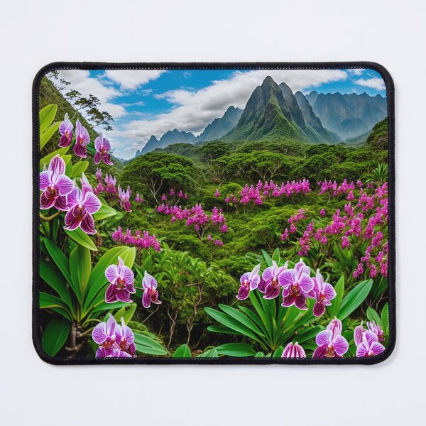 Item preview, A Paradise Of Rare Plants, Including Orchids, Basking In The Sunlight Ai Generated Art designed and sold by AiGens.
