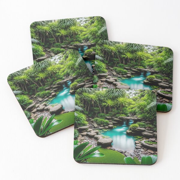 Item preview, A Tranquil Oasis Filled With Orchids And Other Exotic Plants, Surrounded By A Peaceful Atmosphere Ai Generated Art designed and sold by AiGens.
