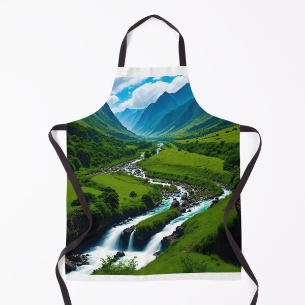 Item preview, A Winding River Cascading Through A Lush, Green Valley, Surrounded By Majestic Mountains Ai Generated Art designed and sold by AiGens.