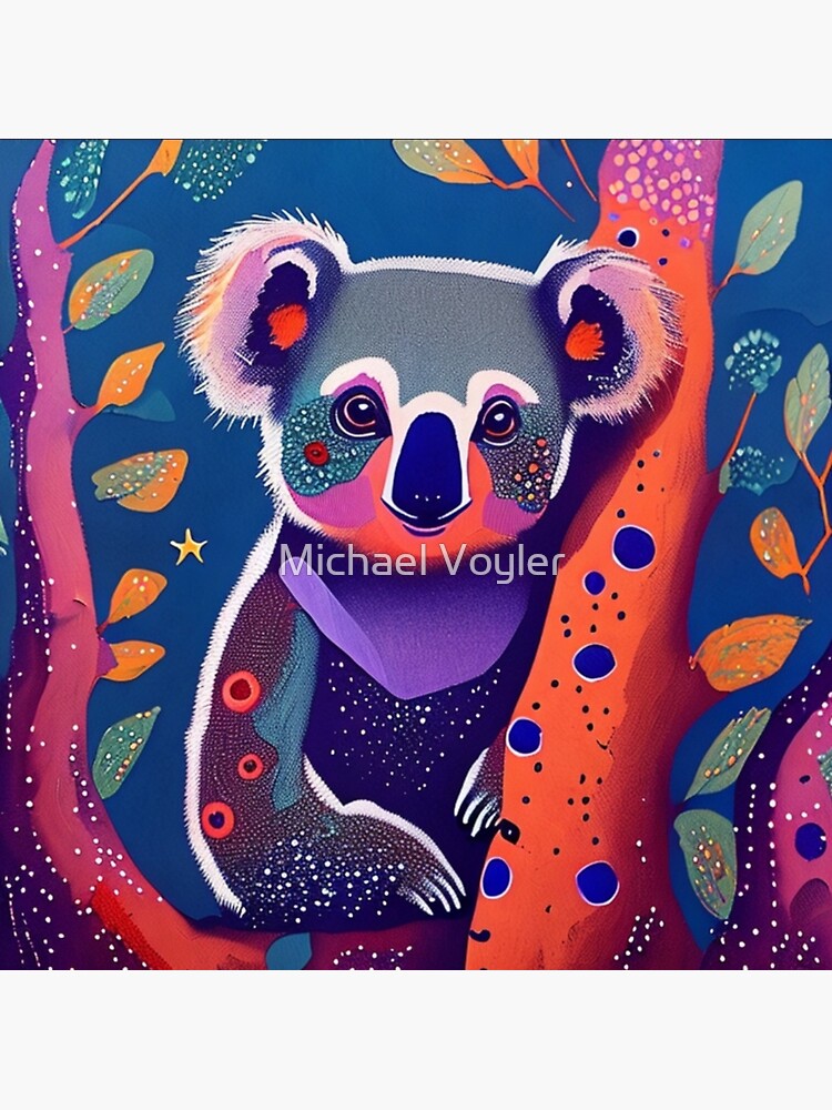 Aboriginal Art Cute Koala Bear in Dot Paintings | Sticker