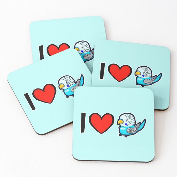 Item preview, I love Fun and Cute Chubby Blue Budgie Bird designed and sold by DynieKid.