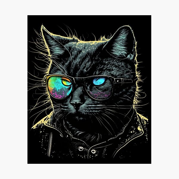 Item preview, Cat Daddy Black Cat Vintage Eighties Style Cat Retro designed and sold by bajon0032.