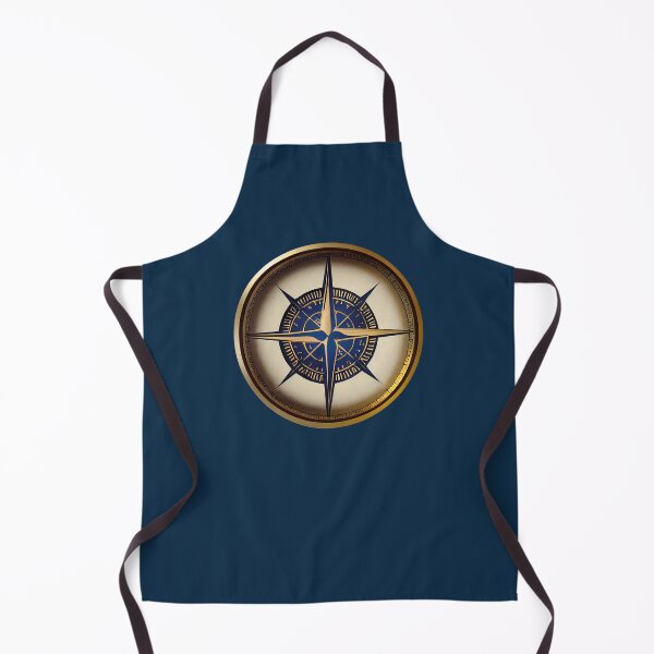 Item preview, Golden vintage nautical compass ~ Gold and navy blue designed and sold by oceanys.
