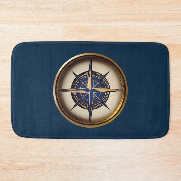 Item preview, Golden vintage nautical compass ~ Gold and navy blue designed and sold by oceanys.