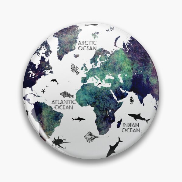 Item preview, World Map Oceans #map #worldmap designed and sold by JBJart.