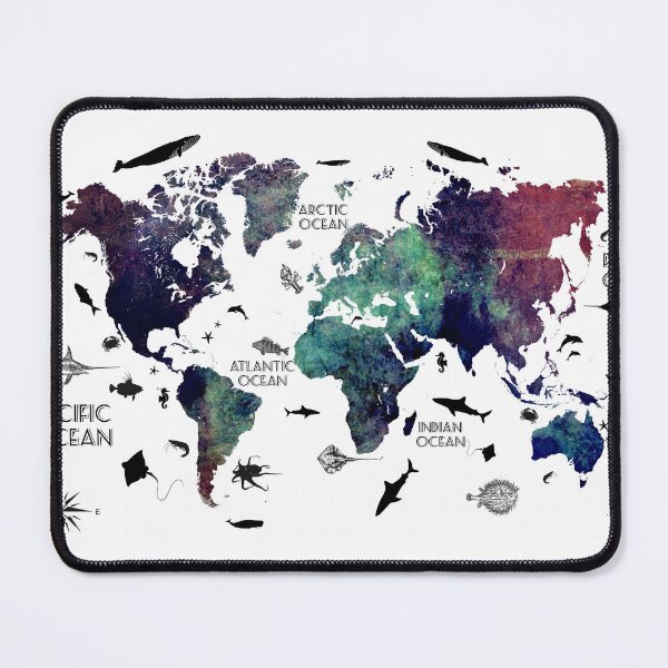 Item preview, World Map Oceans #map #worldmap designed and sold by JBJart.