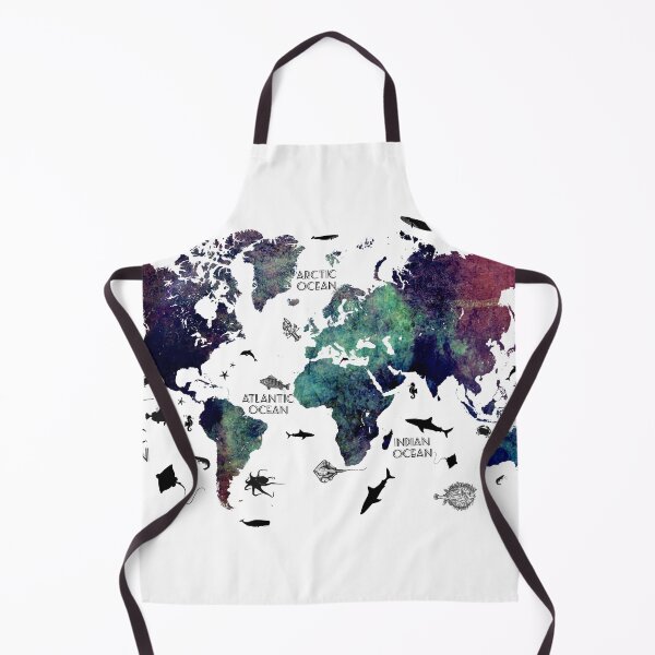 Item preview, World Map Oceans #map #worldmap designed and sold by JBJart.