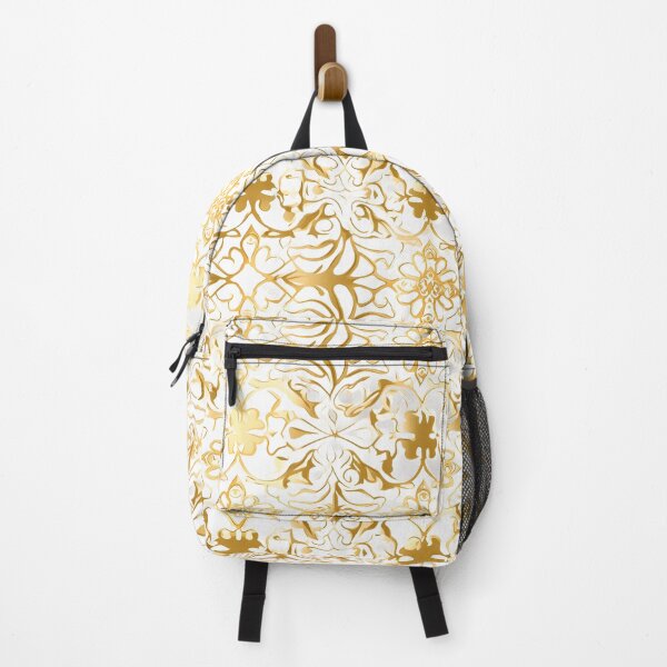 Item preview, Gold on white pattern designed and sold by Digital Dreamscape Artistry.