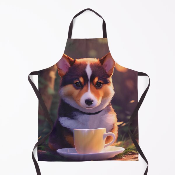 Item preview, Cute Corgi with a mug cup of morning coffee designed and sold by akwl-design.