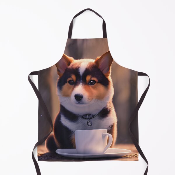 Item preview, Cute Corgi with a mug cup of morning coffee designed and sold by akwl-design.