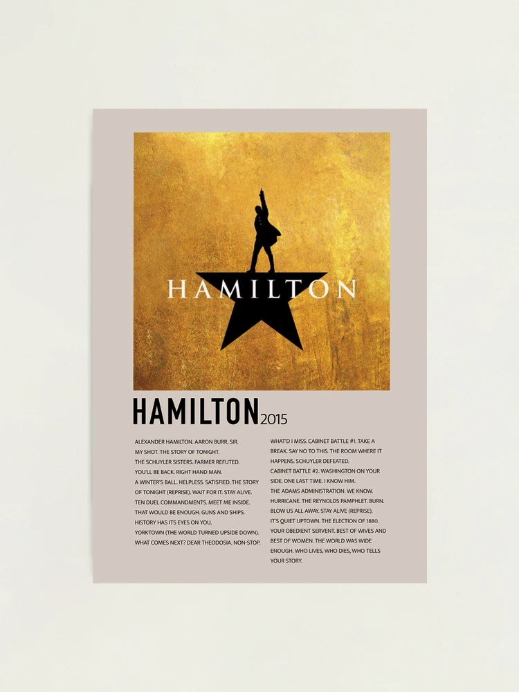 Hamilton Musical Soundtrack Photographic Print for Sale by tea rex23 Redbubble