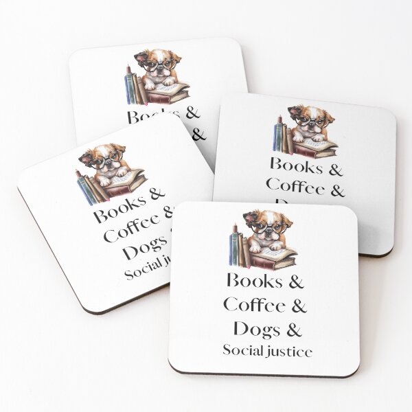 Item preview, Books and Coffee and Dogs and Social justice designed and sold by KarolloBrand.