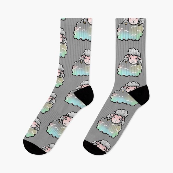 Item preview, Sheep on a rainbow cloud designed and sold by cheekyfoxart.