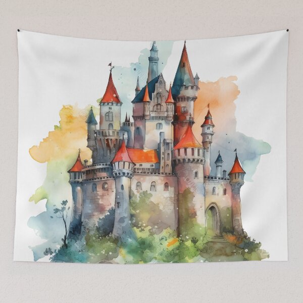 Item preview, watercolor castle designed and sold by NickLivin.