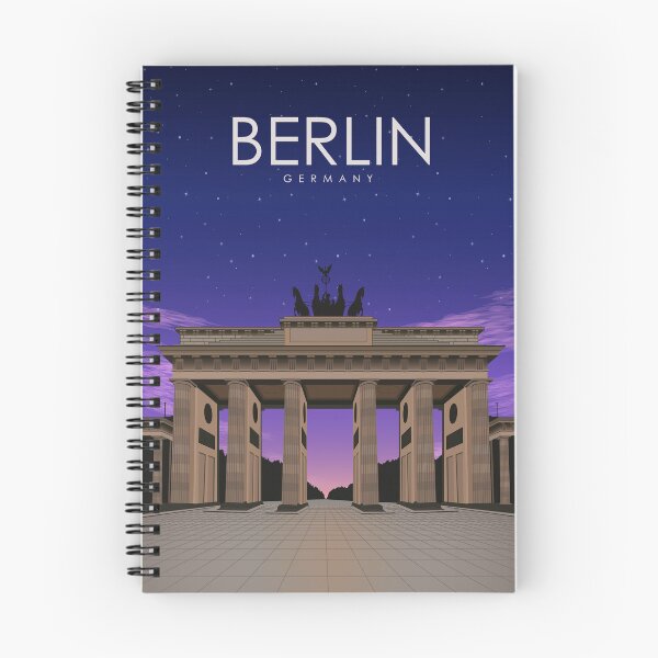 Item preview, Berlin Germany Monument Vintage Travel Poster at Night designed and sold by Stadify.