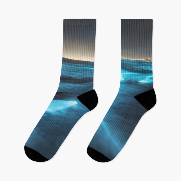 Item preview, Bioluminescent Waves, ink drawing, Ai Generated Art  designed and sold by ACC .