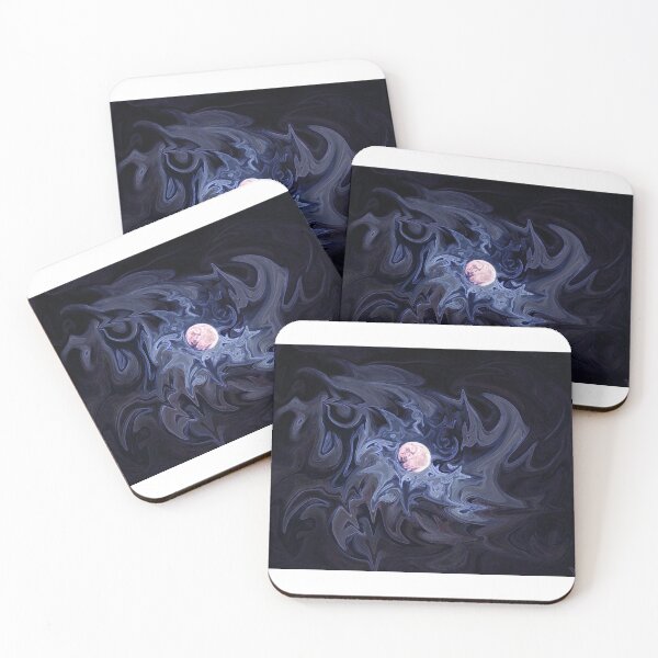 Item preview, Abstract painting of a bright moon. designed and sold by AndrewMaddenArt.