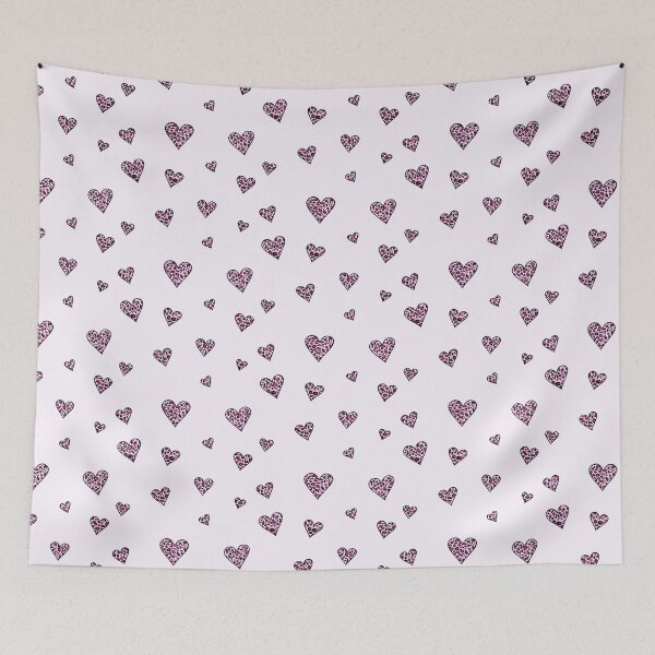 Item preview, Pink Leopard Print Heart Pattern - Animal Print Cheetah Spot Love Hearts designed and sold by inspirationzgal.