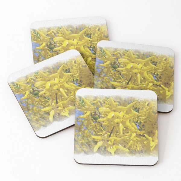 Item preview, Happy spring vibrant forsythias Digital Watercolor original artwork designed and sold by paragonDesign28.