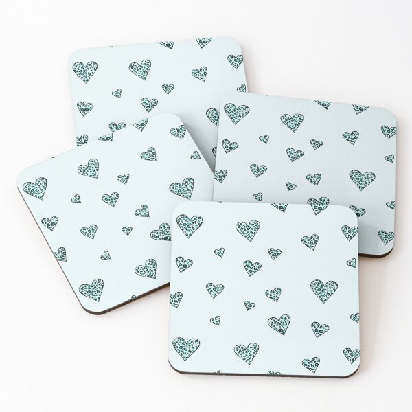 Item preview, Mint Leopard Print Heart Pattern - Pastel Light Blue Animal Print Cheetah Spot Love Hearts designed and sold by inspirationzgal.