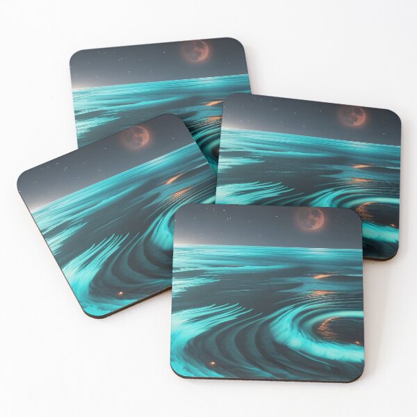 Item preview, Bioluminescent Waves, ink drawing, Ai Generated Art  designed and sold by ACC .