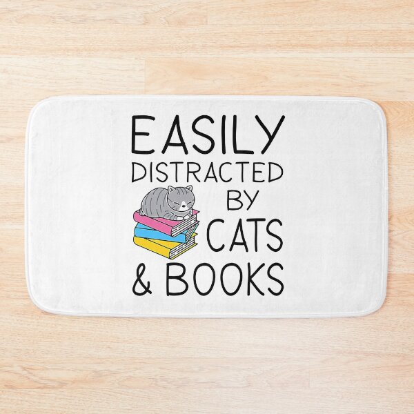 Item preview, Easily Distracted By Cats & Books designed and sold by SunsetGloww.