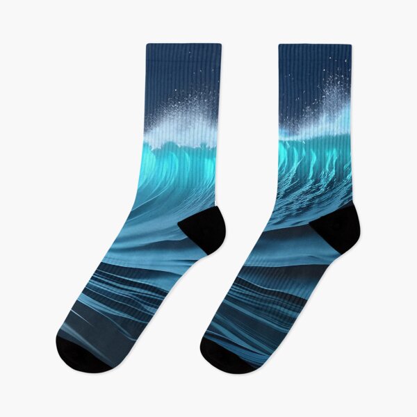 Item preview, Bioluminescent Waves, ink drawing, Ai Generated Art  designed and sold by ACC .