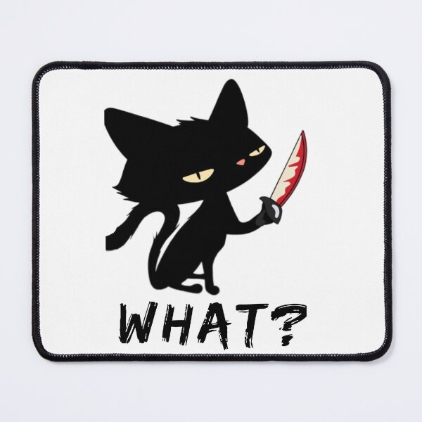 Item preview, Cat What? Murderous Black Cat With Knife - cat lovers designed and sold by Clouth Clothing ⭐⭐⭐⭐⭐.