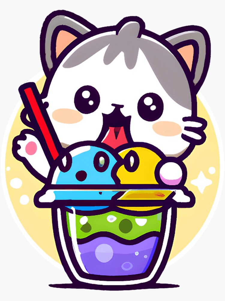 Cat licking 2024 ice cream