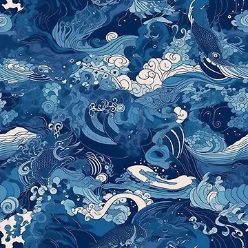 Artwork thumbnail, Water Element Pattern by RooArtistry