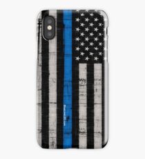 Police blue line Flag iPhone Case