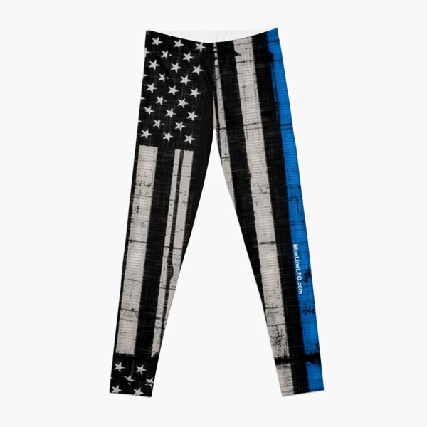 Police blue line Flag Leggings