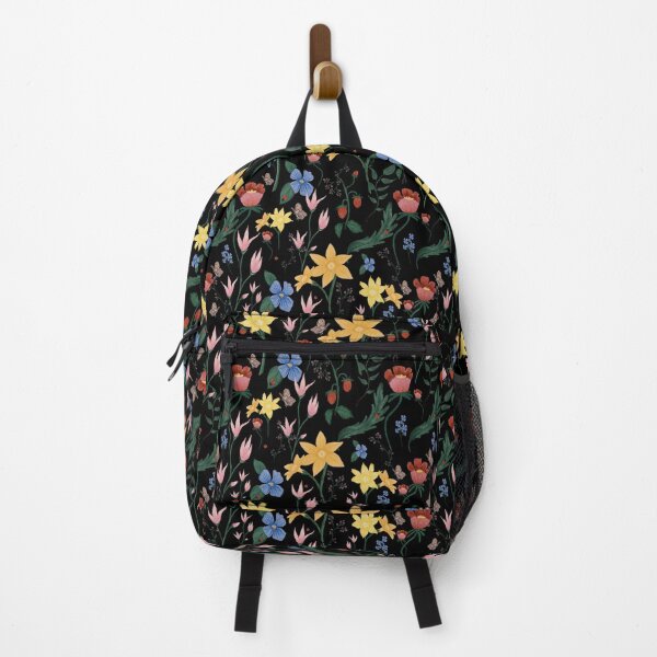 Item preview, Flower Pattern On black background designed and sold by amtheodesings.