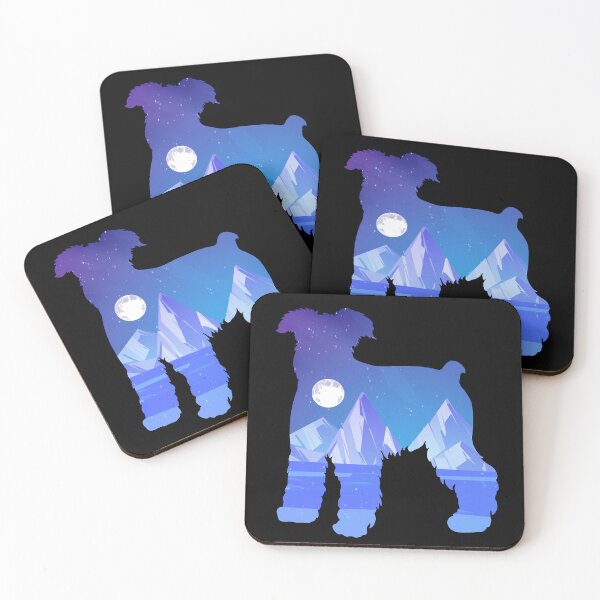 Item preview, miniature schnauzer Dog Silhouette Moon Nature Gift designed and sold by alaechamlal.